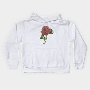 Delicate Long Stem Eye Rose Kids Hoodie